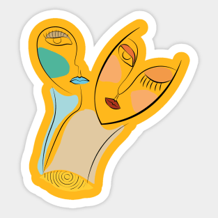 Two faces Sticker